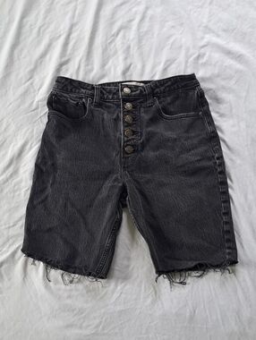 Abercrombie & Fitch Black The Skinny High Rise Jeans DIY Cut Off Raw Hem Shorts